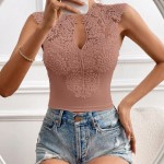 TOP PANEL CON ENCAJE CUELLO NOTCH