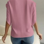 BLUSA PANEL CON ENCAJE MANGA TULIPAN