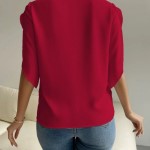 BLUSA PANEL CON ENCAJE MANGA TULIPAN