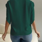BLUSA PANEL CON ENCAJE MANGA TULIPAN