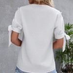 BLUSA RIBETE EN ABANICO LAZO EN MANGA