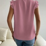 BLUSA PANEL CON ENCAJE RIBETE CON FRUNCIDO