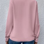 BLUSA CUELLO V CONTRASTE UNIDO