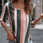 BLUSA CON ESTAMPADO A RAYAS