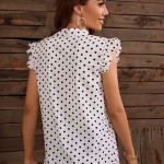 CAMISA DE LUNARES CUELLO CON CORDÓN