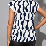 BLUSA CUELLO NOTCH ESTAMPADO MANGA MURCIÉLAGO