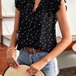 BLUSA CON ESTAMPADO DE CORAZÓN CUELLO DE MUESCA