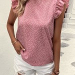 BLUSA ESTAMPADO LUNARES RIBETE CON FRUNCIDO