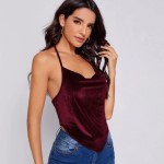 TOP HALTER TERCIOPELO CORDÓN TRASERO HANKY