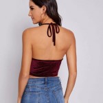TOP HALTER TERCIOPELO CORDÓN TRASERO HANKY