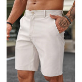 Shorts bermuda unicolor con bolsillo oblicuo