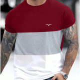 Camiseta con estampado de pájaro de color combinado