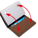 Tarjetero de cuero PU y aluminio con bloqueo RFID
