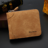 Billtera de cuero sintético con zipper