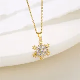 Collar de acero inoxidable chapado de oro 18k con incrustación circón