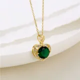 Collar de acero inoxidable chapado de oro 18k con incrustación circón