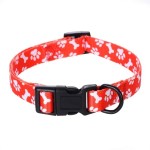 Collar  para perro con patron de huellas-huesos