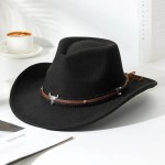 Sombrero Negro Estilo Vaquero