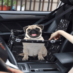Asiento de coche para perro impermeable con estampado de hueso