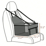 Asiento de coche para perro impermeable con estampado de hueso