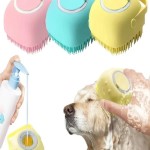 Cepillo de baño de silicona suave para mascotas