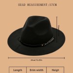 Sombrero Fedora Negro Diseño Cadena