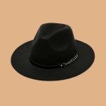 Sombrero Fedora Negro Diseño Cadena