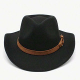 Sombrero Negro Estilo Vaquero Cinturon