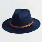 Sombrero Fedora Azul Diseño Cinturon