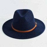 Sombrero Fedora Azul Diseño Cinturon