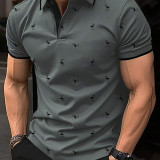 Camisa polo con estampado de pájaro