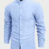 Camisa de algodón cuello chino
