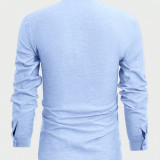 Camisa de algodón cuello chino
