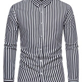 Camisa manga larga rayada slim fit