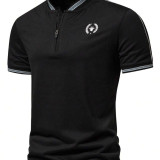 Camisa polo con estampado ribete de rayas