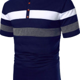 Camiseta con botones a raya color combinado